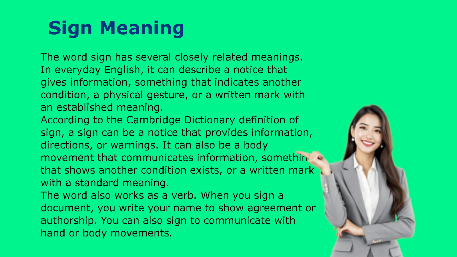 Sign Meaning