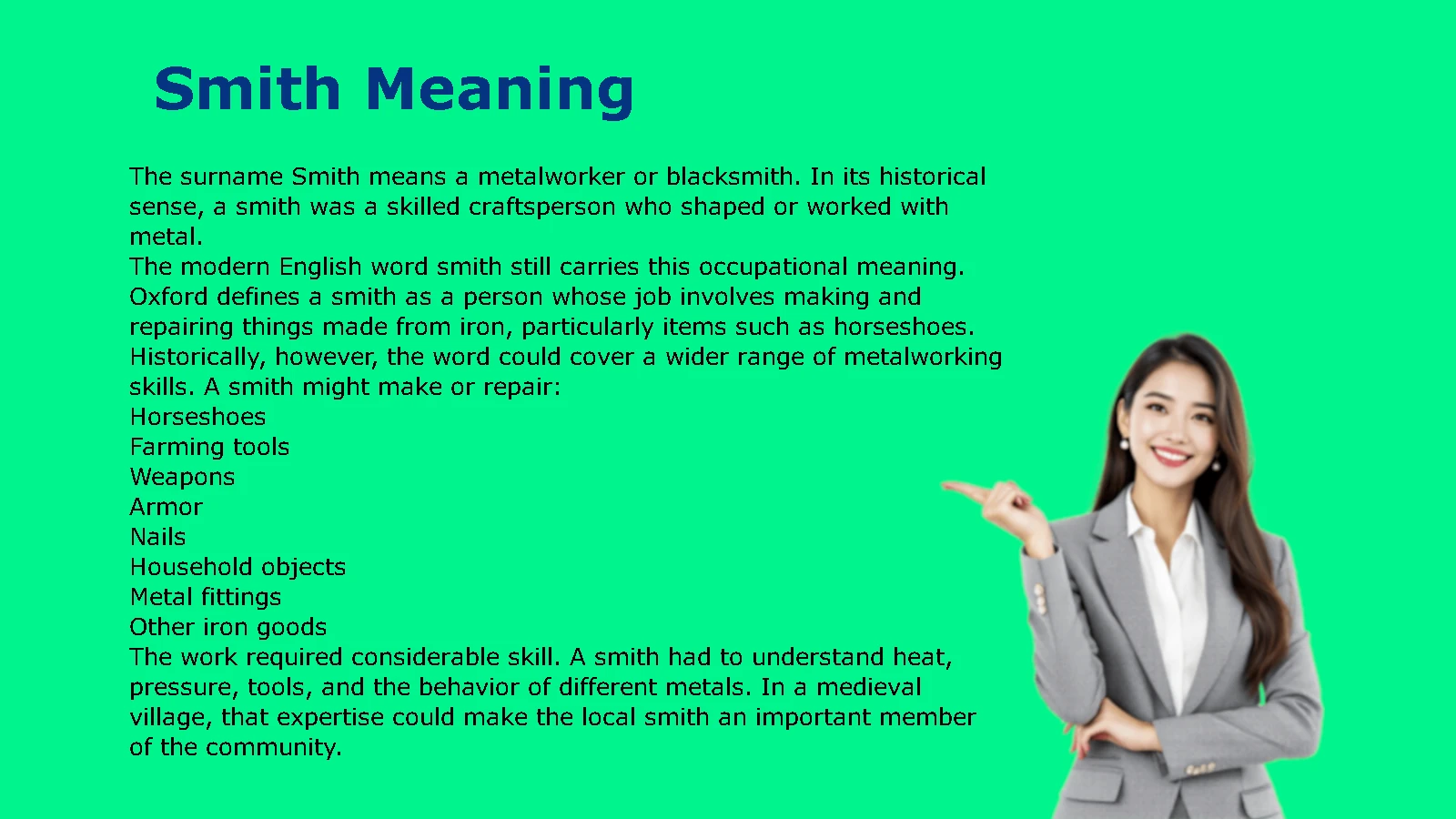 Smith Meaning