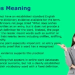 Snifies Meaning