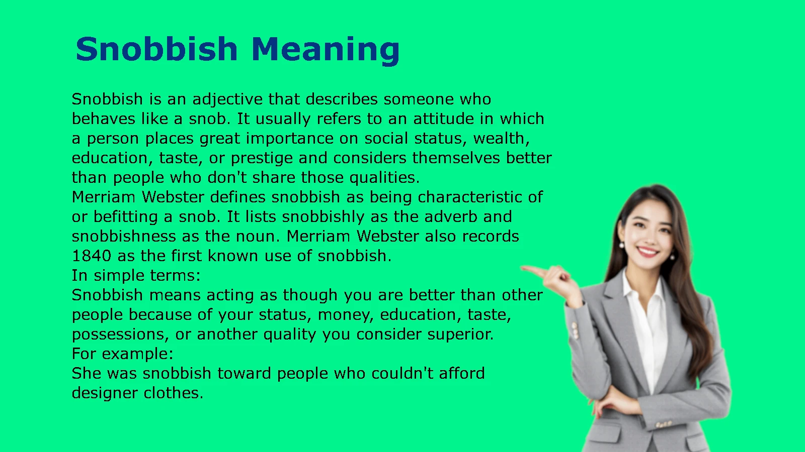 Snobbish Meaning