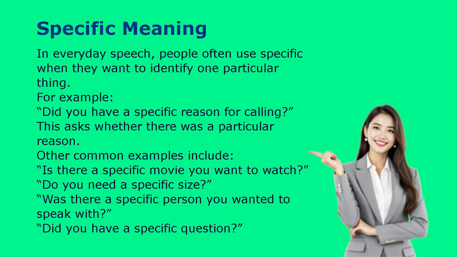 Specific Meaning