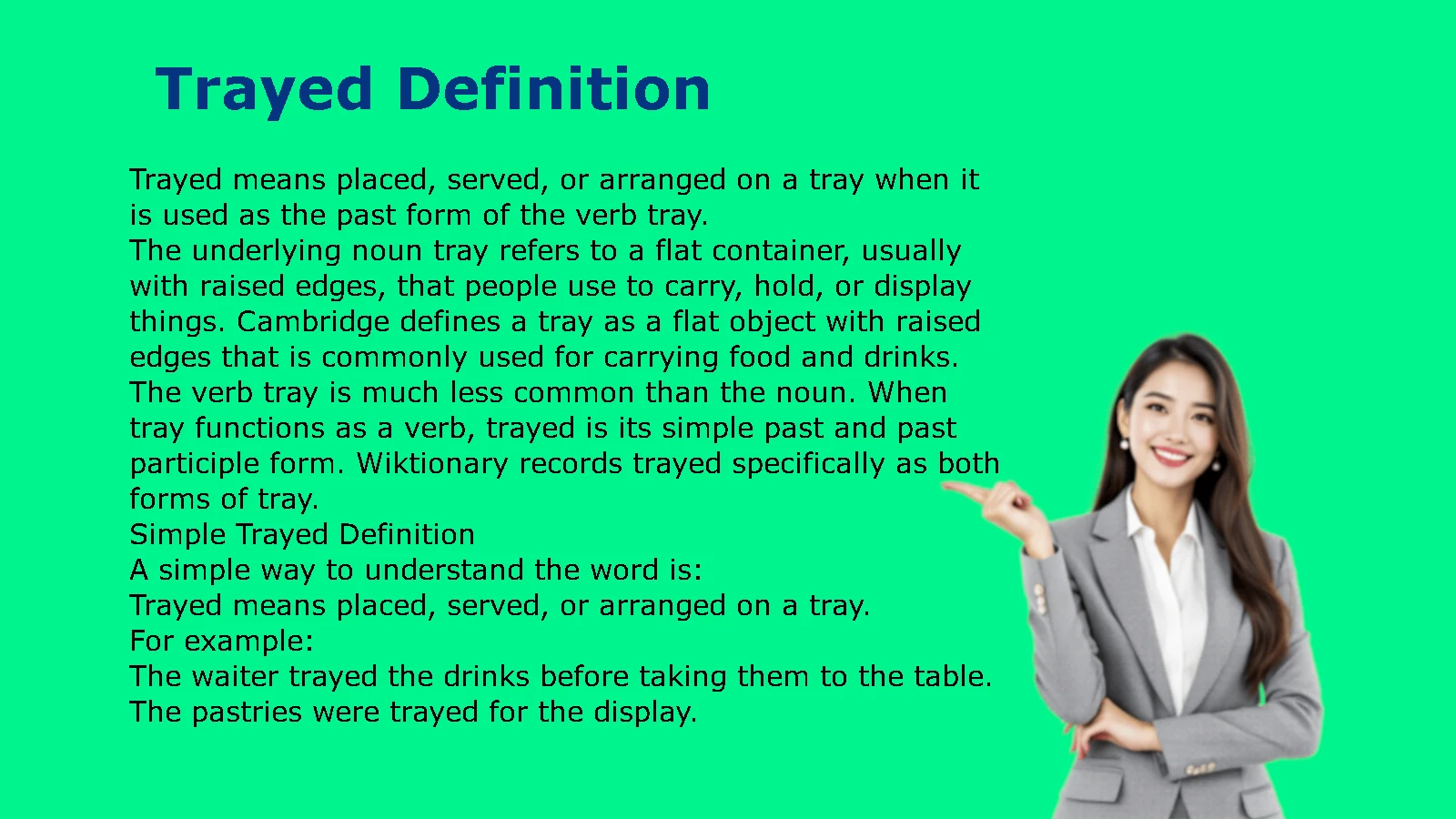 Trayed Definition